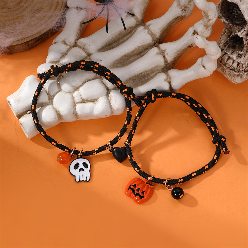 Cute Funny Pumpkin Alloy Halloween Couple Bracelets display picture 10