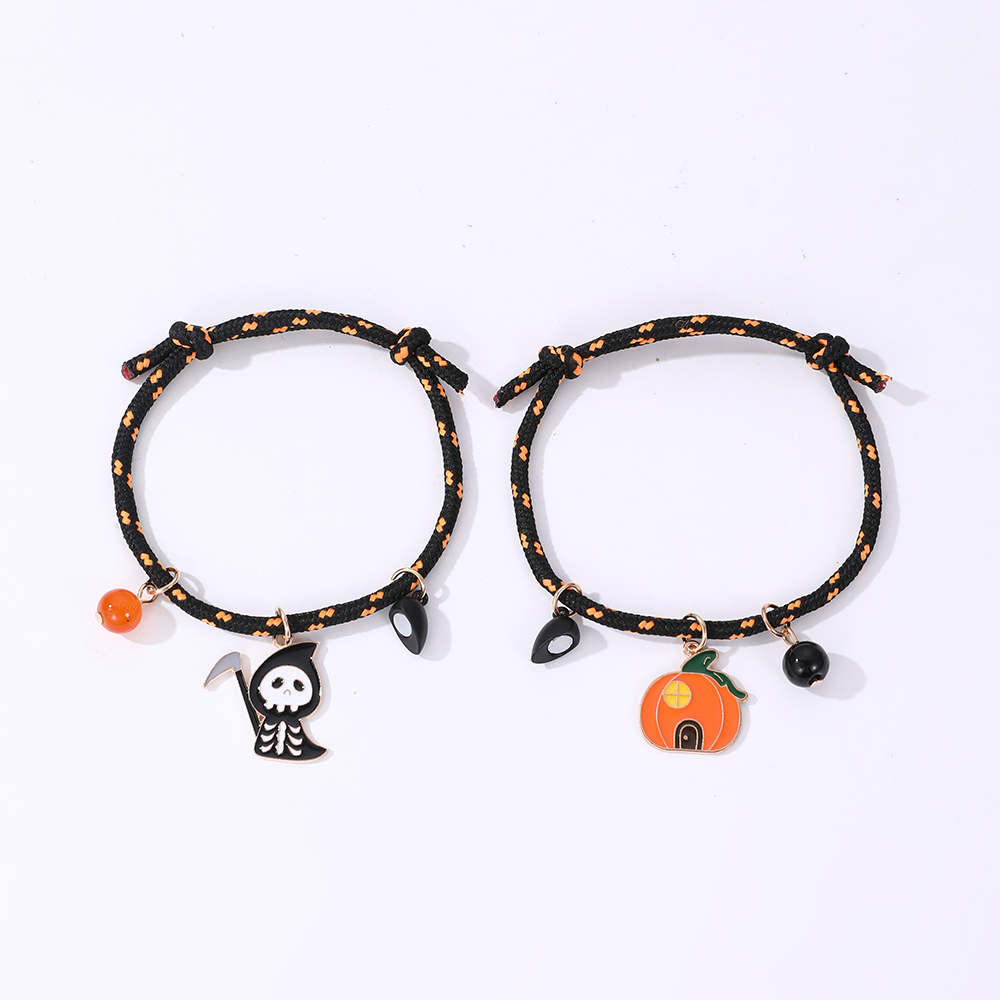 Cute Funny Pumpkin Alloy Halloween Couple Bracelets display picture 5