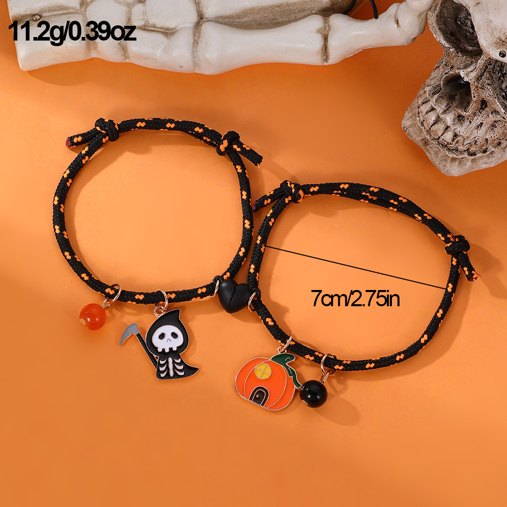 Lindo Gracioso Calabaza Aleación Víspera De Todos Los Santos Pareja Pulsera display picture 6