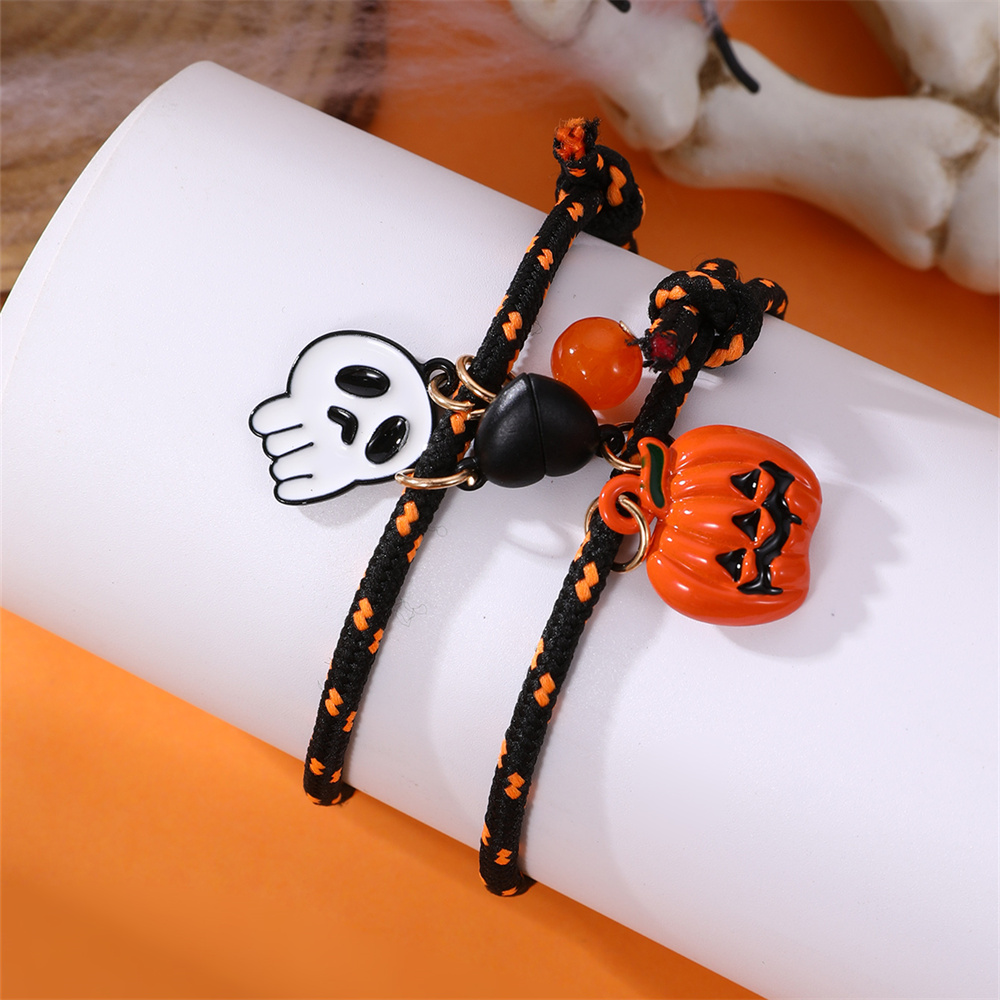 Cute Funny Pumpkin Alloy Halloween Couple Bracelets display picture 11