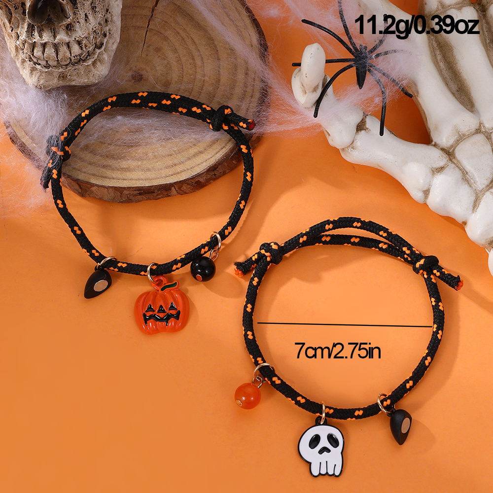 Cute Funny Pumpkin Alloy Halloween Couple Bracelets display picture 12