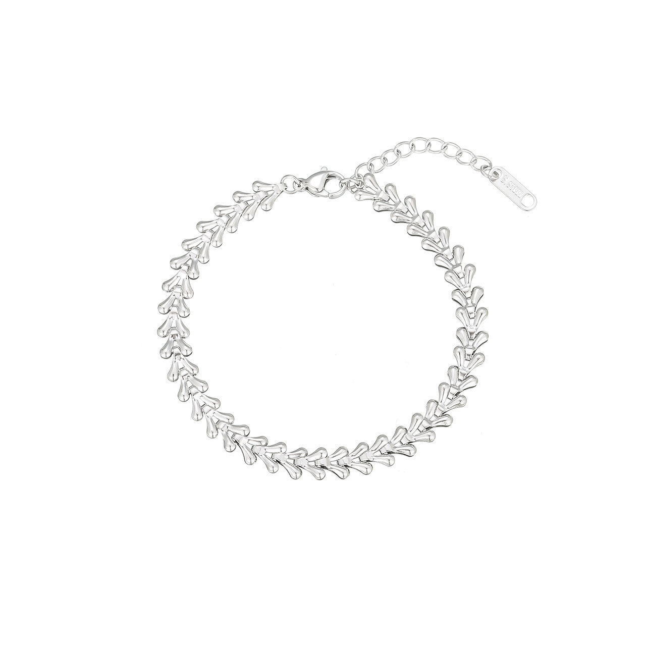 Wholesale Casual Solid Color Stainless Steel Plating White Gold Plated Gold Plated Bracelets Necklace display picture 1