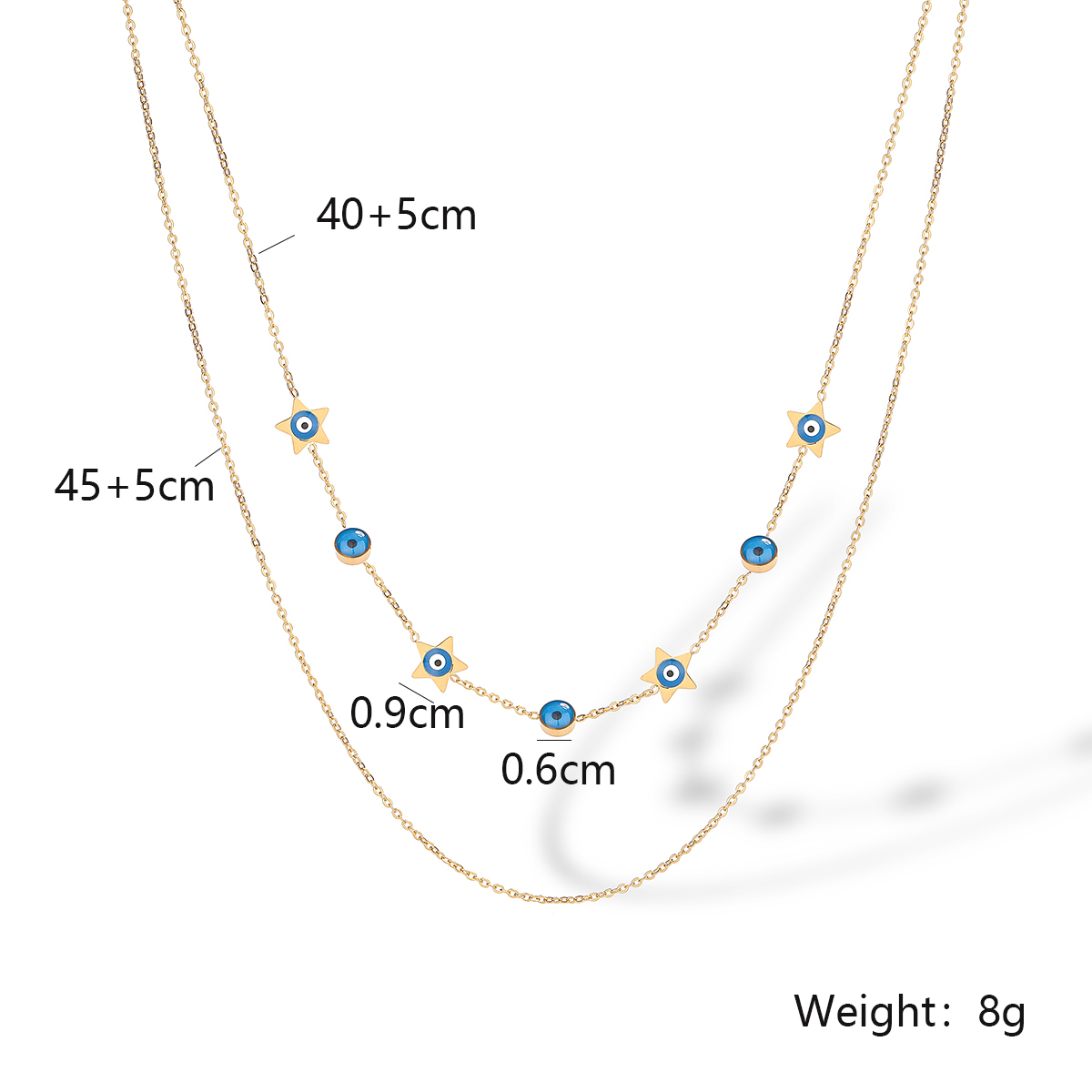 304 Stainless Steel 18K Gold Plated Simple Style Commute Enamel Plating Inlay Devil'S Eye Zircon Pendant Necklace display picture 2