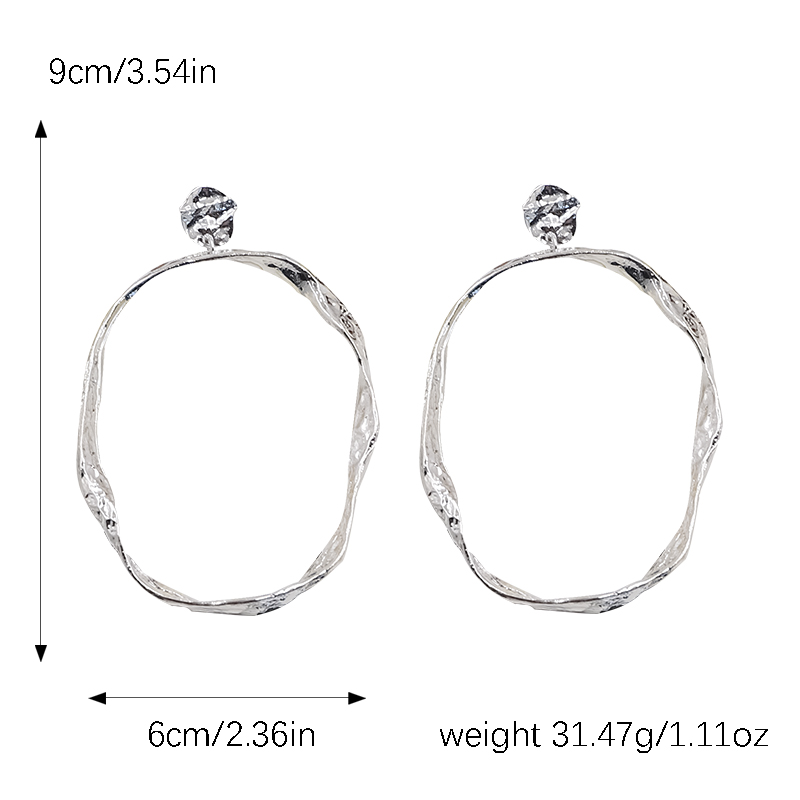 Wholesale Jewelry Punk Streetwear Commute Oval Alloy Gold Plated Silver Plated Plating Drop Earrings display picture 1