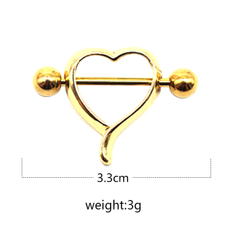 Casual Heart Shape Copper Rose Gold Plated White Gold Plated Gold Plated Nipple Ring In Bulk display picture 1