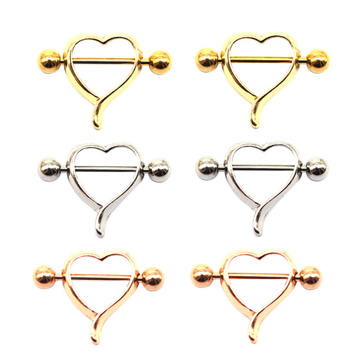Casual Heart Shape Copper Rose Gold Plated White Gold Plated Gold Plated Nipple Ring In Bulk display picture 3