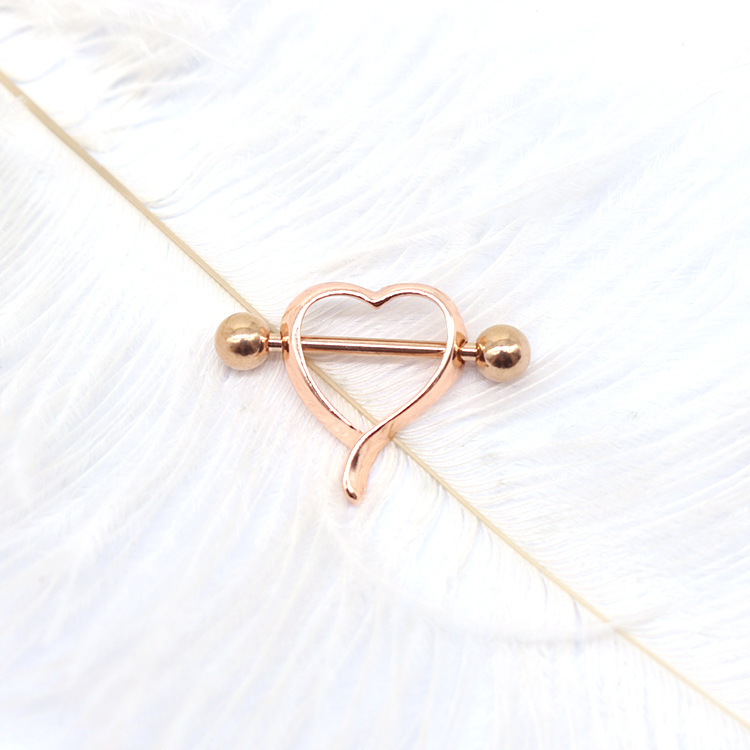 Casual Heart Shape Copper Rose Gold Plated White Gold Plated Gold Plated Nipple Ring In Bulk display picture 4