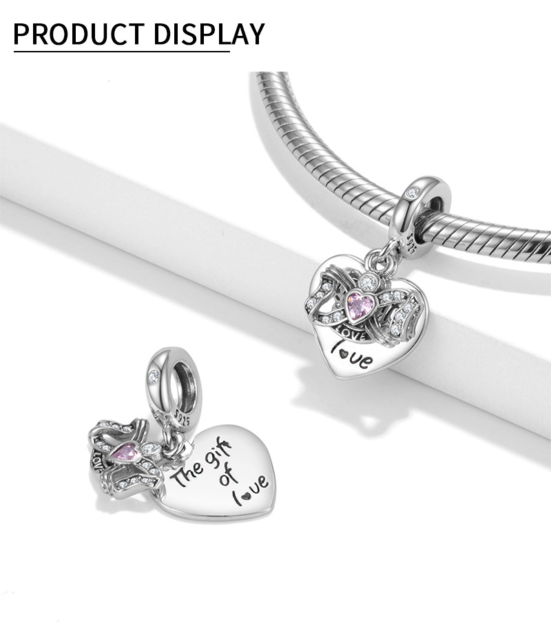 Elegant Streetwear Letter Heart Shape Sterling Silver Inlay Zircon Jewelry Accessories display picture 5