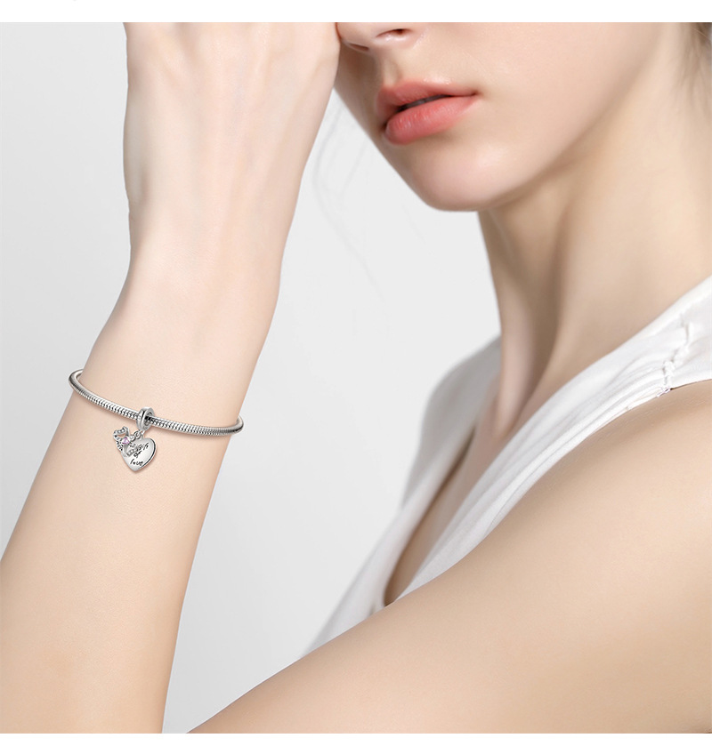Elegant Streetwear Letter Heart Shape Sterling Silver Inlay Zircon Jewelry Accessories display picture 6