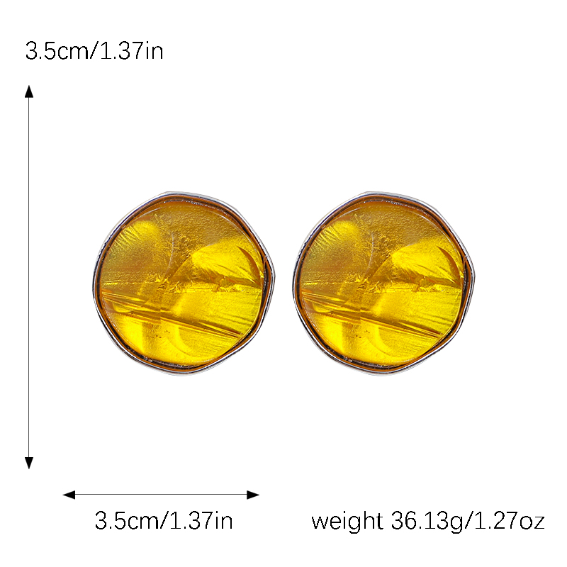 Princess Glam Shiny Round Alloy Plating Inlay Resin Gold Plated Women's Earrings Necklace display picture 8