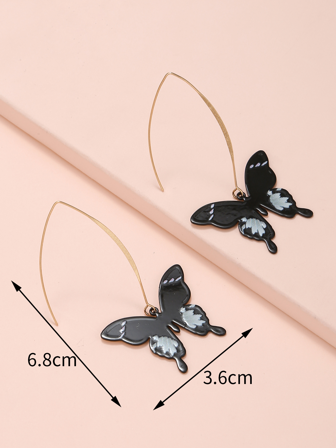1 Pair Sexy Butterfly Printing Plating Iron Ear Hook display picture 3