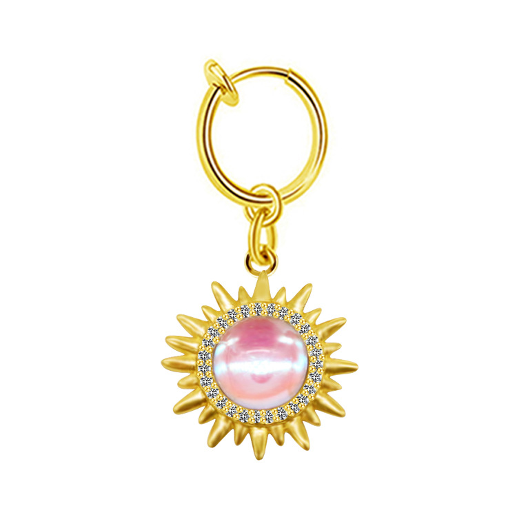 Casual Hawaiian Tropical Sun Stainless Steel Alloy Copper Gold Plated Rhinestones Belly Ring In Bulk display picture 2