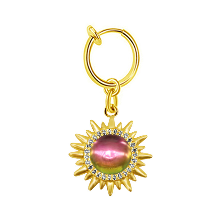 Casual Hawaiian Tropical Sun Stainless Steel Alloy Copper Gold Plated Rhinestones Belly Ring In Bulk display picture 1