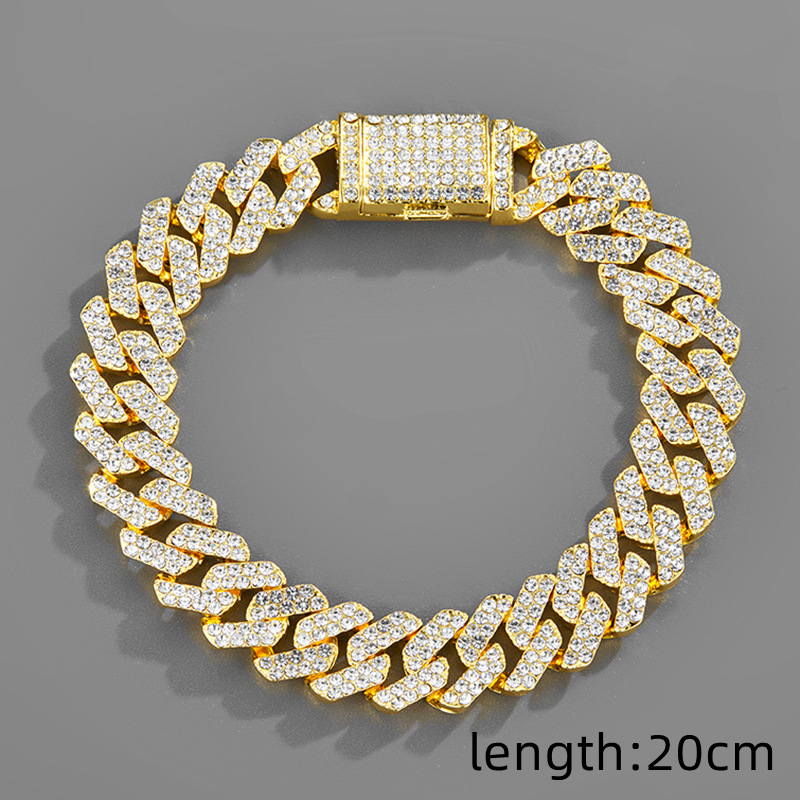 Hip-hop Vintage Style Simple Style Solid Color Alloy Plating Inlay Zircon Gold Plated Silver Plated Men's Bracelets Necklace display picture 2