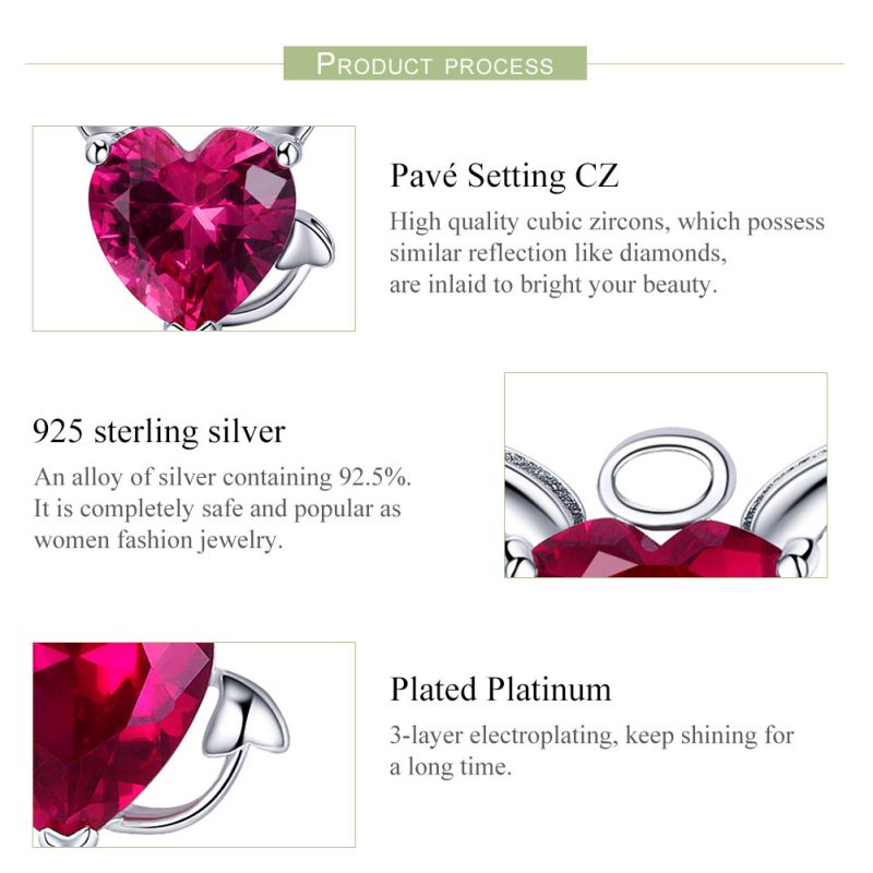 1 Pair Glam Romantic Heart Shape Inlay Sterling Silver Zircon Ear Cuffs display picture 5