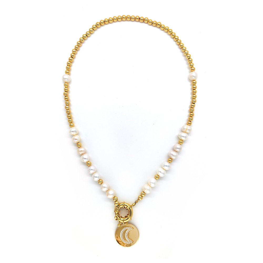 Simple Style Round Artificial Pearl Glass Beaded Women's Pendant Necklace display picture 7