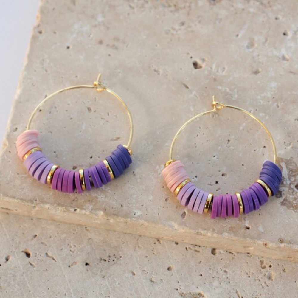 1 Pair Simple Style Round Beaded Soft Clay Drop Earrings display picture 4
