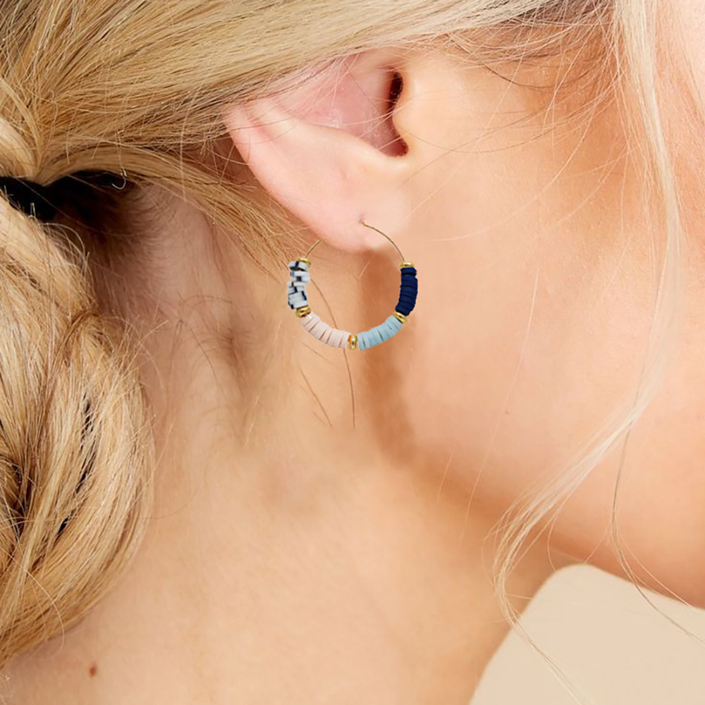 1 Pair Simple Style Round Beaded Metal Earrings display picture 1