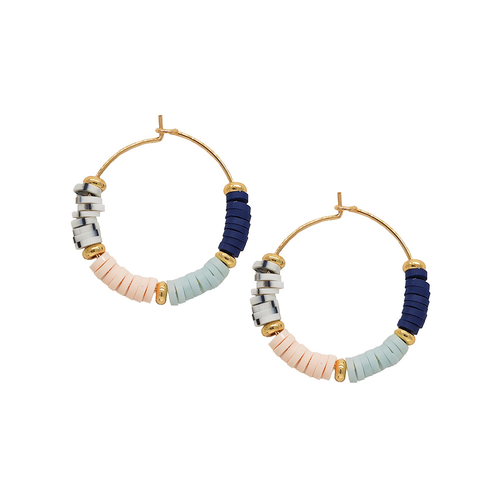 1 Pair Simple Style Round Beaded Metal Earrings display picture 6