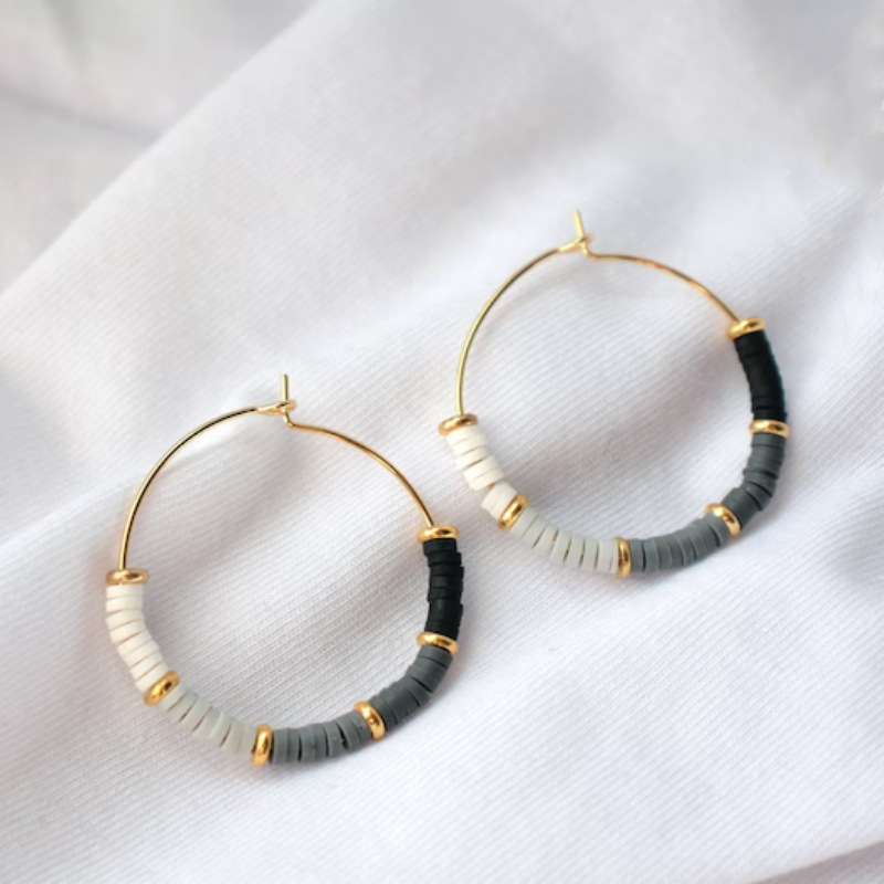 1 Pair Simple Style Round Beaded Metal Earrings display picture 10
