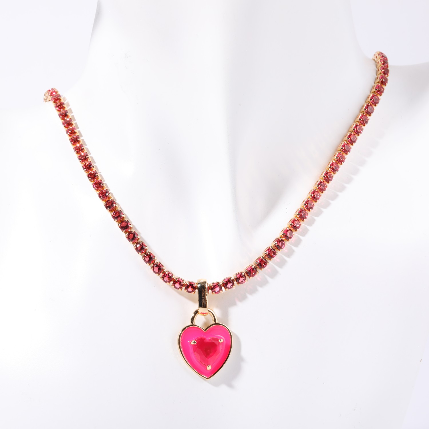Wholesale Casual Simple Style Heart Shape Copper Plating Inlay Zircon Pendant Necklace display picture 5