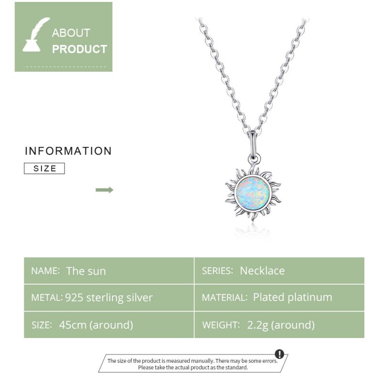Casual Sun Moon Sterling Silver White Gold Plated Turquoise Zircon Necklace In Bulk display picture 15