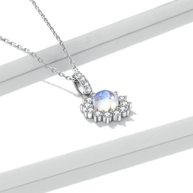 Casual Sun Moon Sterling Silver White Gold Plated Turquoise Zircon Necklace In Bulk display picture 27