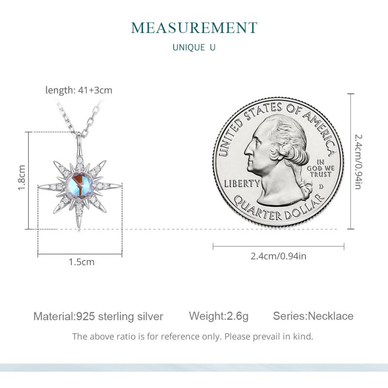 Casual Sun Moon Sterling Silver White Gold Plated Turquoise Zircon Necklace In Bulk display picture 43