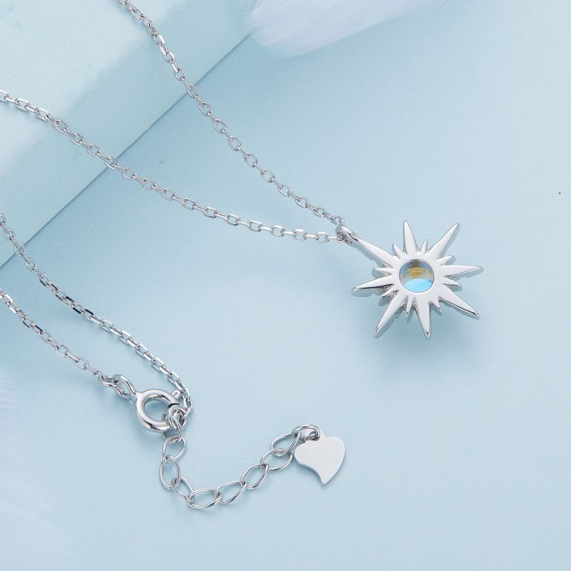 Décontractée Soleil Lune Argent Sterling Or Blanc Plaqué Turquoise Zircon Collier En Masse display picture 47