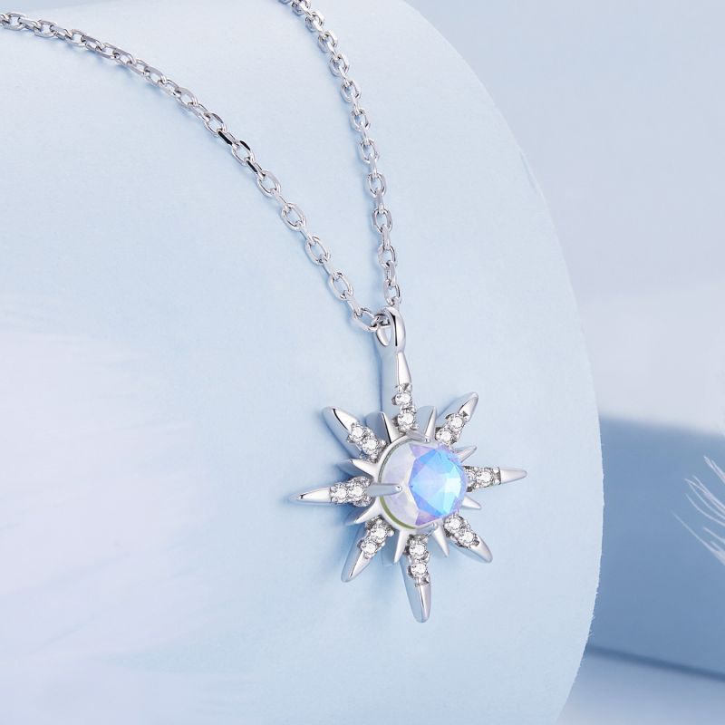 Décontractée Soleil Lune Argent Sterling Or Blanc Plaqué Turquoise Zircon Collier En Masse display picture 49