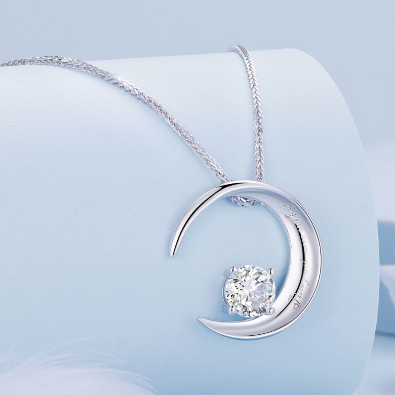 Casual Sun Moon Sterling Silver White Gold Plated Turquoise Zircon Necklace In Bulk display picture 51