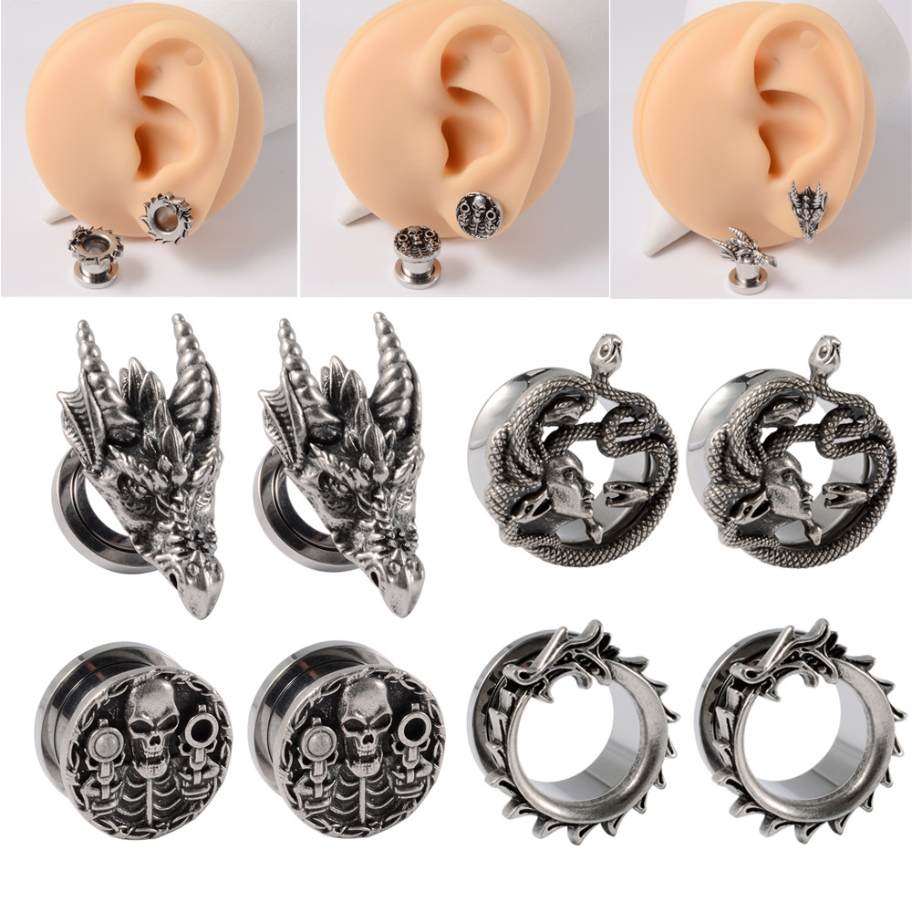 Hip-hop Retro Solid Color Stainless Steel Ear Studs display picture 1