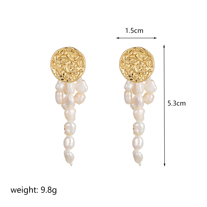 1 Pair Ig Style Rose Plating Metal Inlay Copper Freshwater Pearl 18k Gold Plated Drop Earrings display picture 3