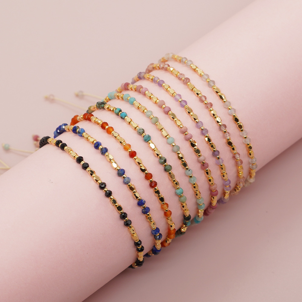 Casual Bohemian Round Natural Stone Rope Beaded Handmade Bracelets display picture 1