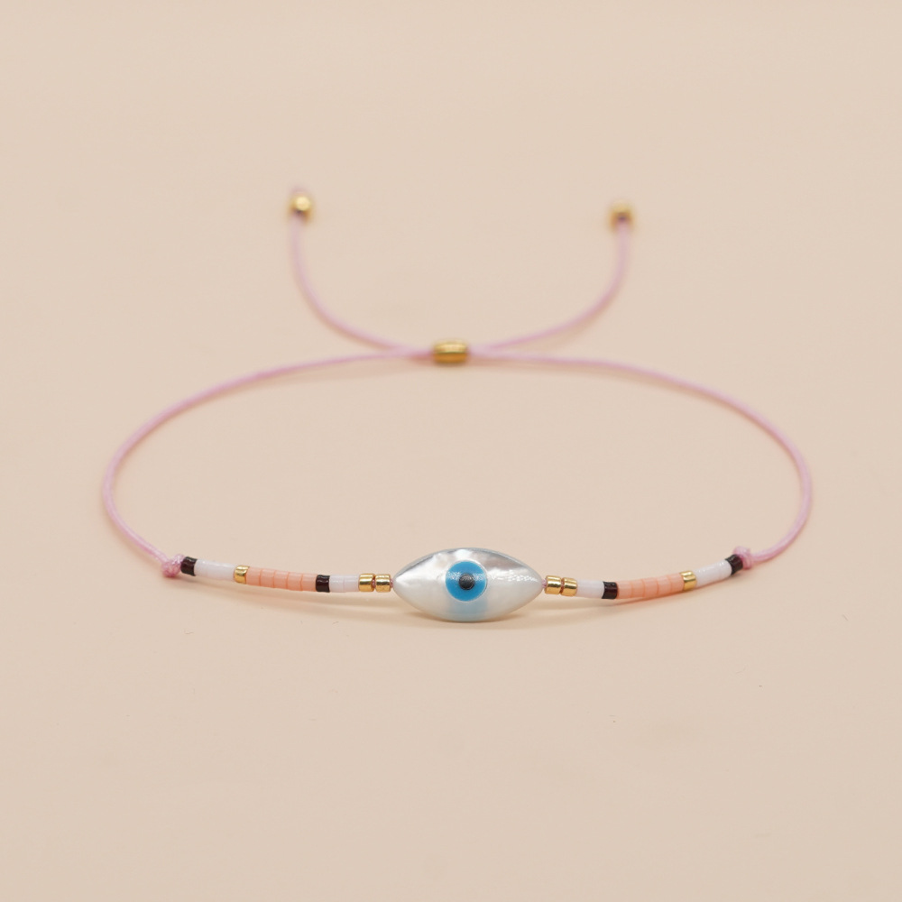 Casual Bohemian Devil's Eye Glass Glass Shell Beaded Handmade Women's Bracelets display picture 9