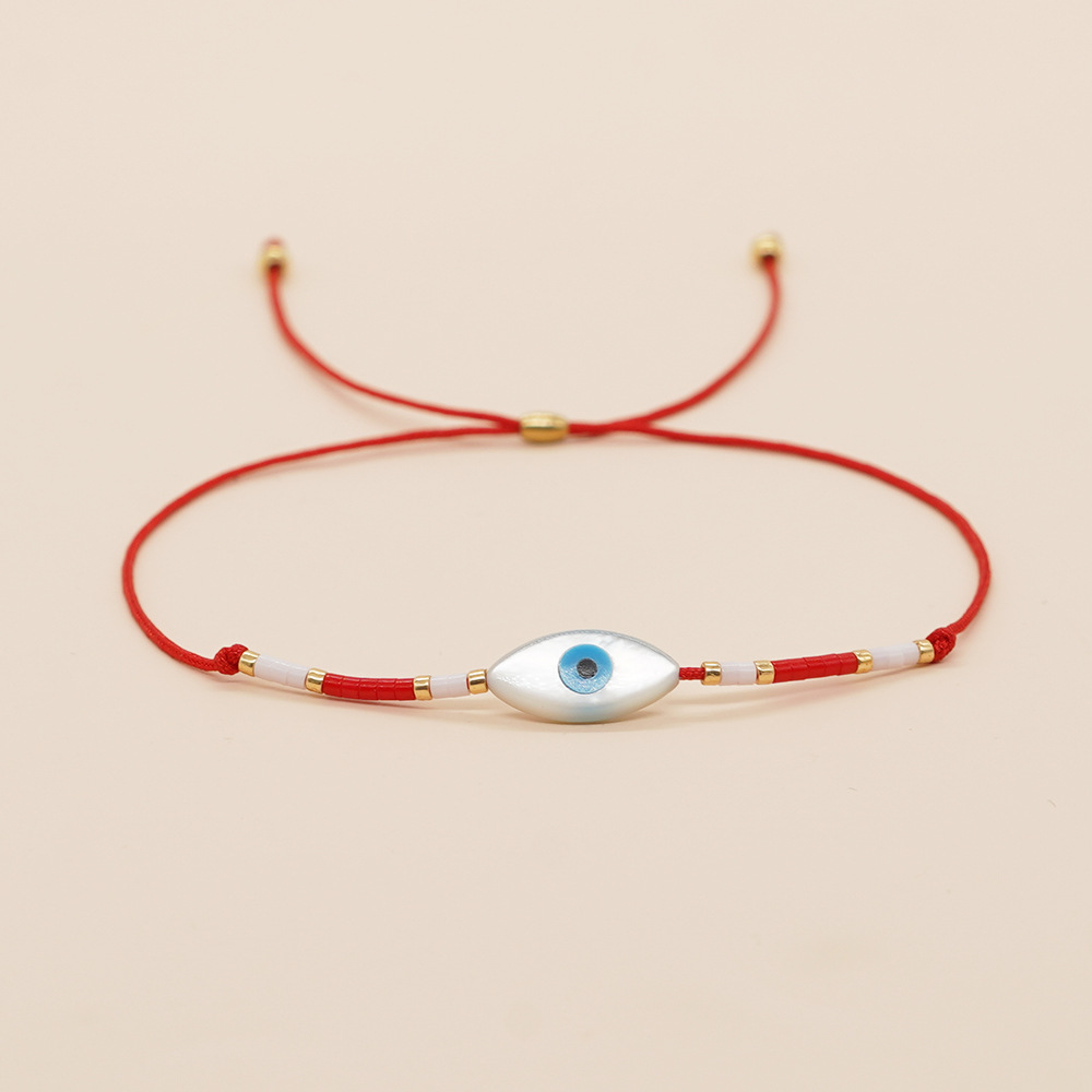 Casual Bohemian Devil's Eye Glass Glass Shell Beaded Handmade Women's Bracelets display picture 13