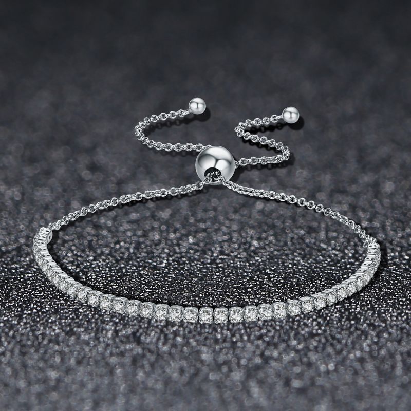 Casual Cute Heart Shape Cat Butterfly Sterling Silver White Gold Plated Zircon Bracelets In Bulk display picture 1