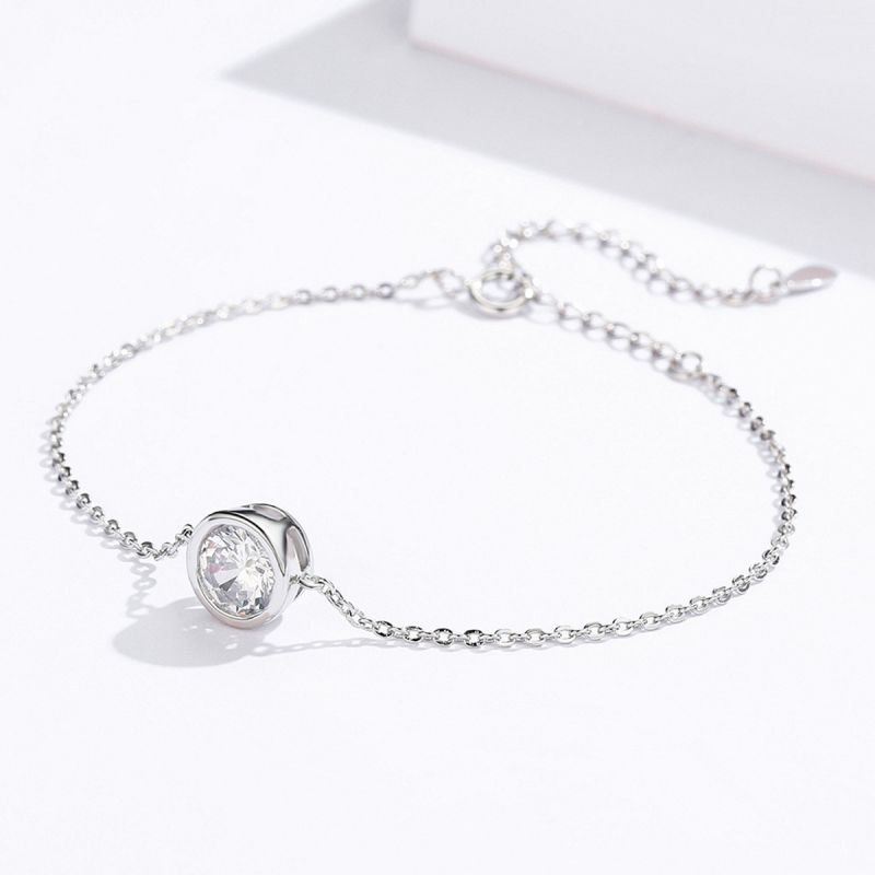 Casual Cute Heart Shape Cat Butterfly Sterling Silver White Gold Plated Zircon Bracelets In Bulk display picture 13
