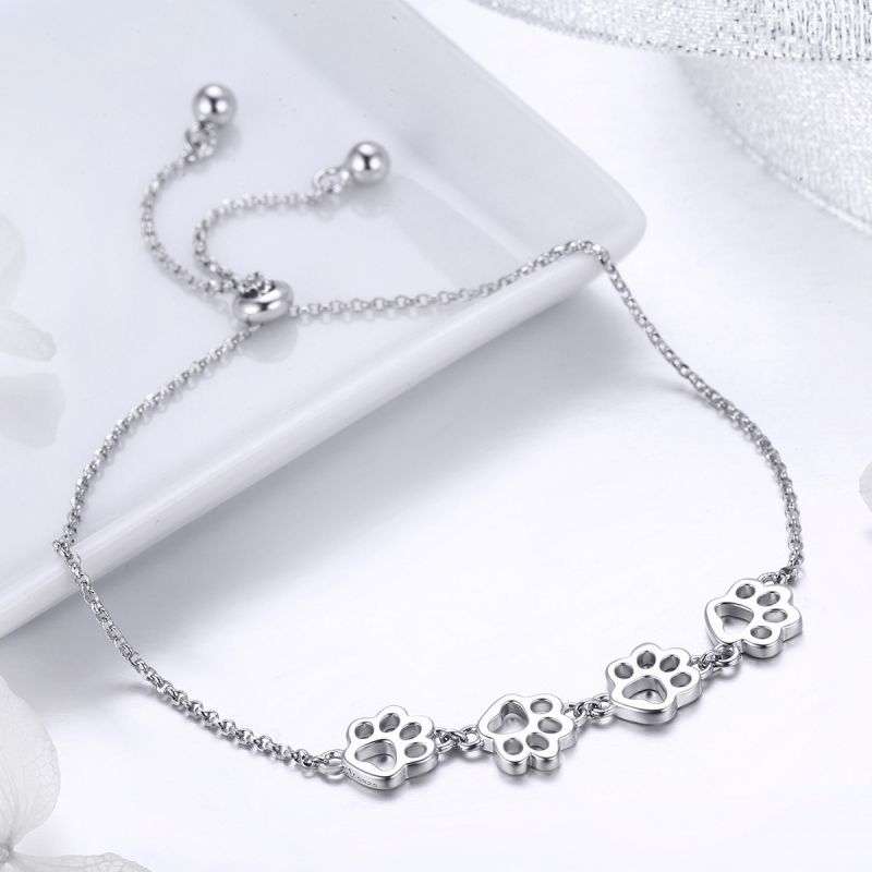 Casual Cute Heart Shape Cat Butterfly Sterling Silver White Gold Plated Zircon Bracelets In Bulk display picture 35