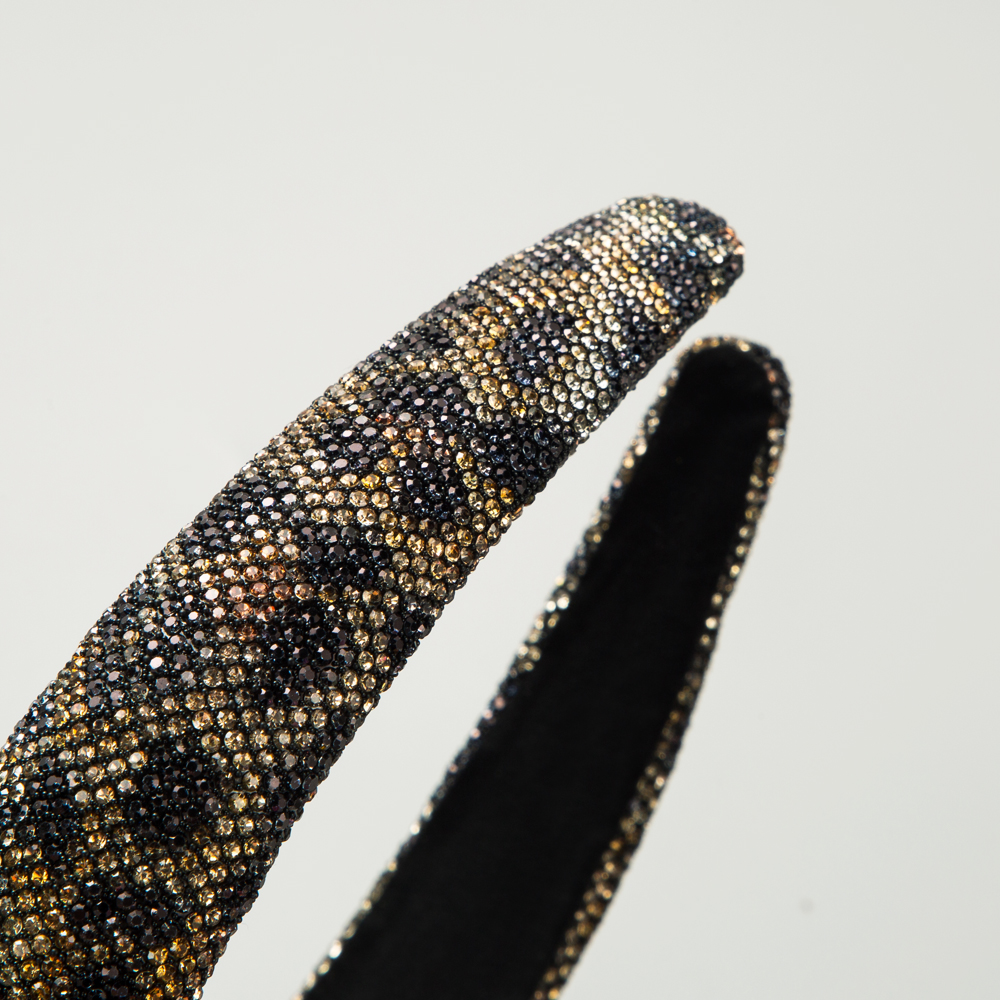 Elegant Leopard Cloth Inlay Rhinestones Hair Band display picture 4