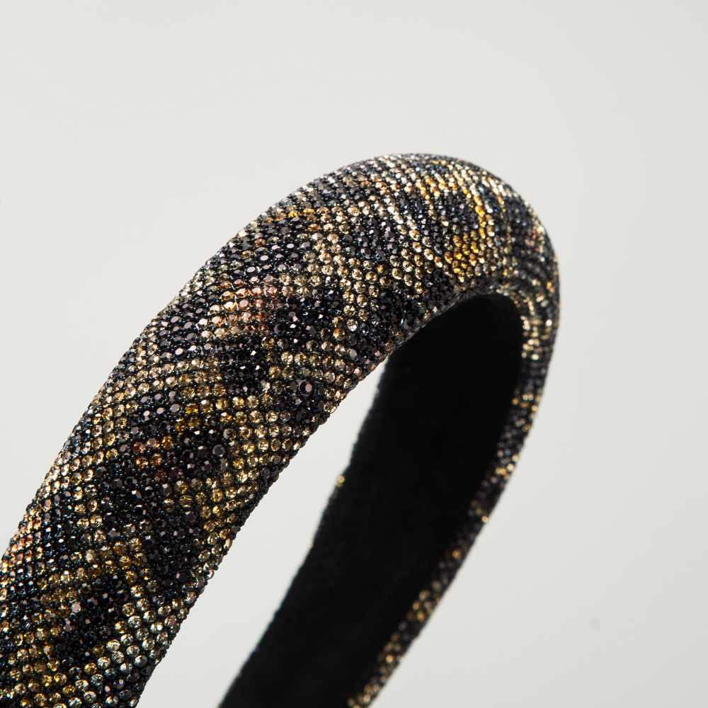 Elegant Leopard Cloth Inlay Rhinestones Hair Band display picture 3