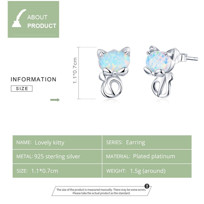 1 Pair Cute Simple Style Paw Print Cat Inlay Sterling Silver Zircon Ear Studs display picture 17