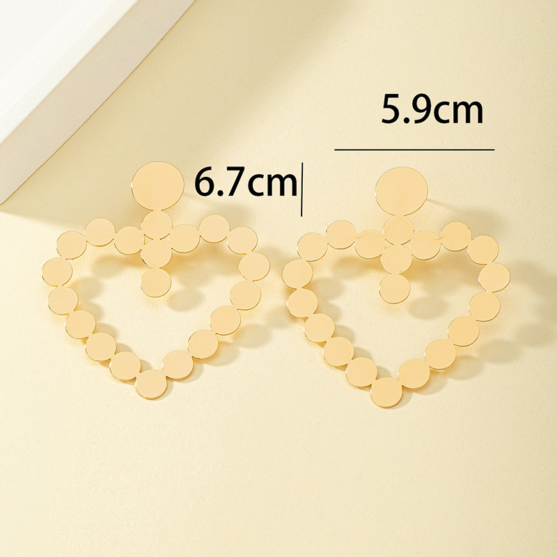 Wholesale Jewelry Simple Style Korean Style Heart Shape Alloy 14k Gold Plated Plating Drop Earrings display picture 4