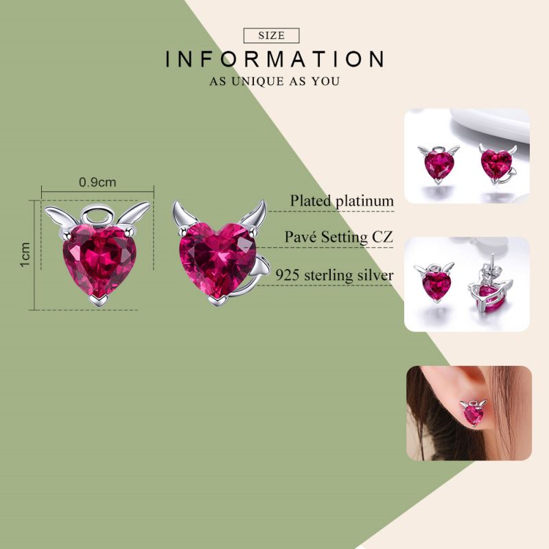 1 Pair Glam Romantic Heart Shape Inlay Sterling Silver Zircon Ear Cuffs display picture 3
