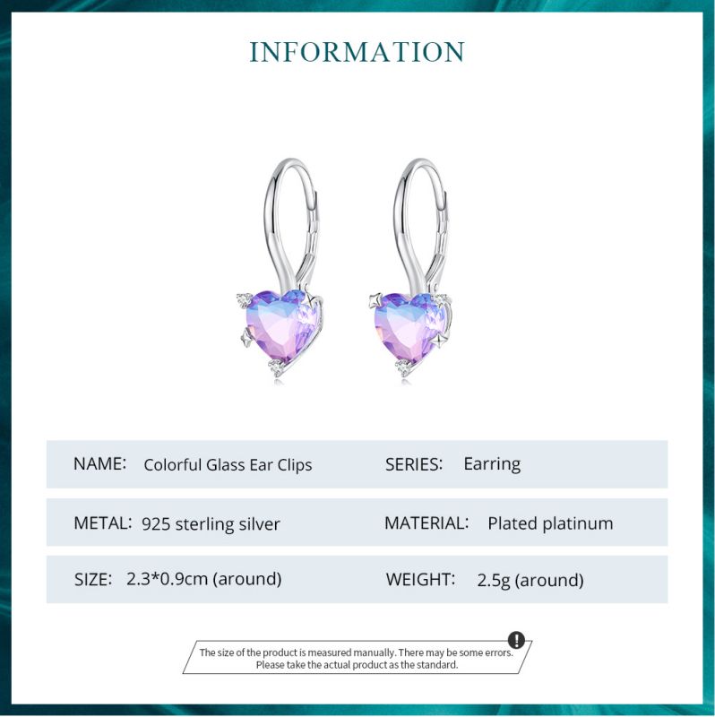 1 Par Glamour Romántico Forma De Corazón Embutido Plata Esterlina Circón Puños De Oreja display picture 18