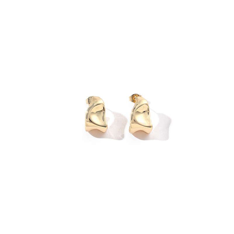 1 Pair Ig Style Geometric Irregular Polishing Plating Copper 18k Gold Plated Earrings Ear Studs display picture 11