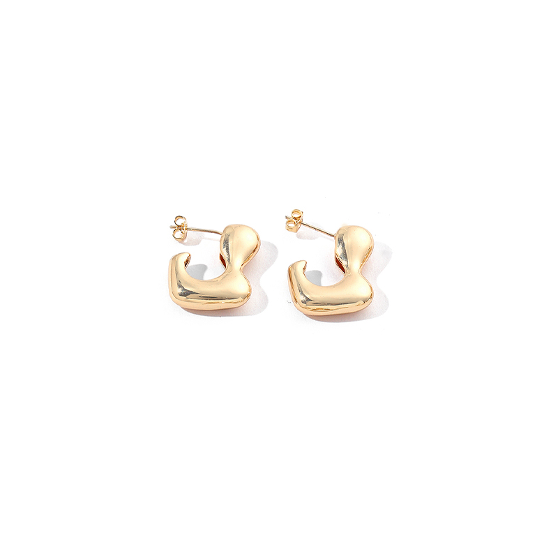 1 Pair Ig Style Geometric Irregular Polishing Plating Copper 18k Gold Plated Earrings Ear Studs display picture 12