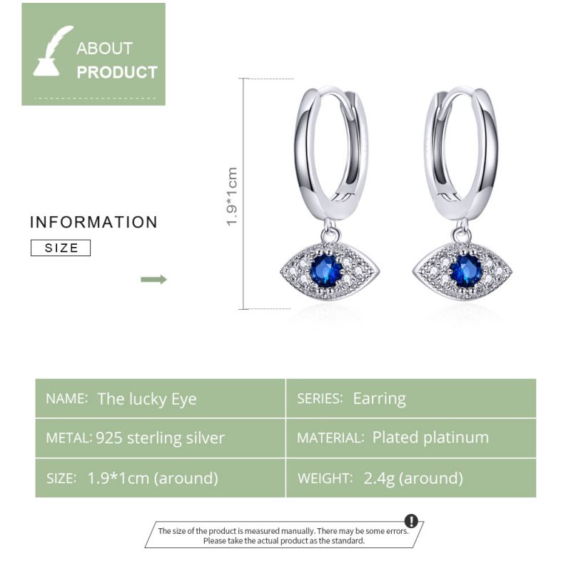 1 Pair Romantic Simple Style Devil's Eye Inlay Sterling Silver Zircon Earrings display picture 13