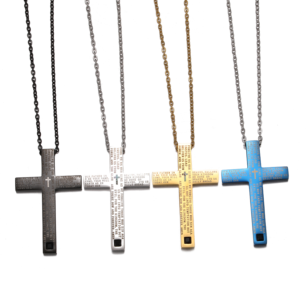 Casual Retro Cross Stainless Steel Men's Pendant Necklace display picture 1