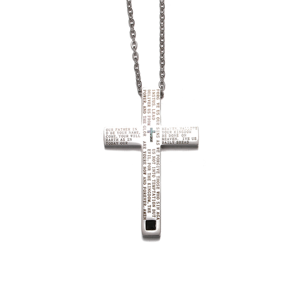 Casual Retro Cross Stainless Steel Men's Pendant Necklace display picture 2